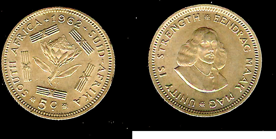 Sourth Africa 6 pence 1962 Unc.